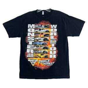 Alstyle MEDIUM Unisex Black 2018 Monster Jam World Tour Tee Shirt T-Shirt